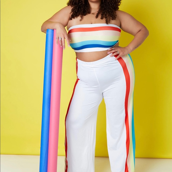 Rebdolls Sweet Vibes Rainbow Bandeau Top - Picture 2 of 5